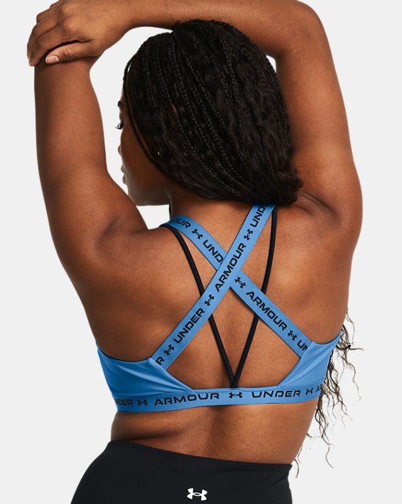 Women's UA Crossback Low Sports Bra, Blue, pdpMainDesktop image number 5